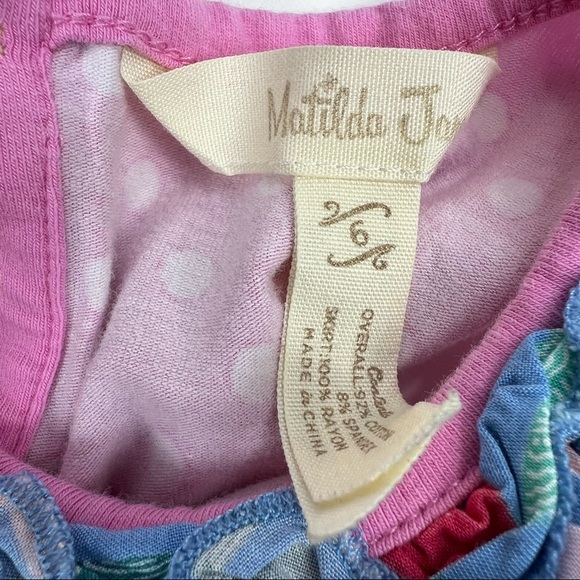 Matilda Jane Pink and Blue Ruffle Tunic Top, Bird Print - Picture 3 of 3